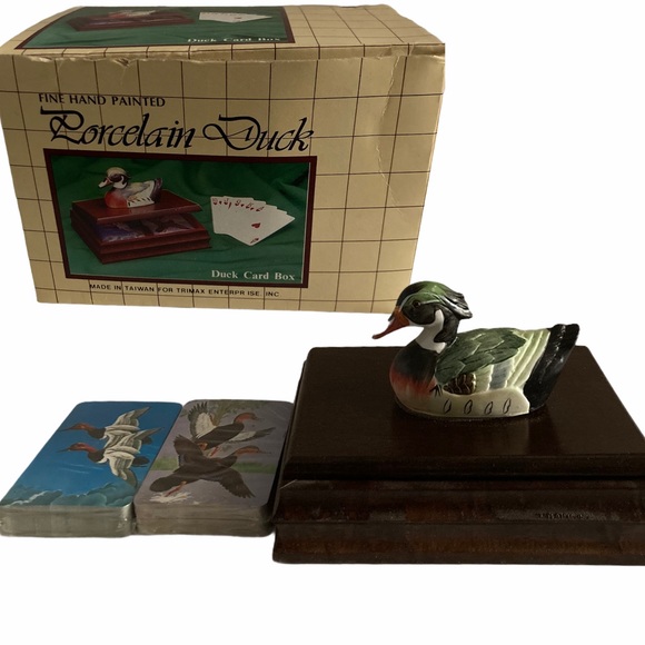 Vintage playing card wooden storage box - Picture 2 of 5